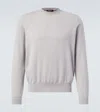 Loro Piana Cashmere Sweater In Pewter Hue Melange