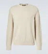 Loro Piana Men's Daisen Ribbed Crewneck Sweater In White