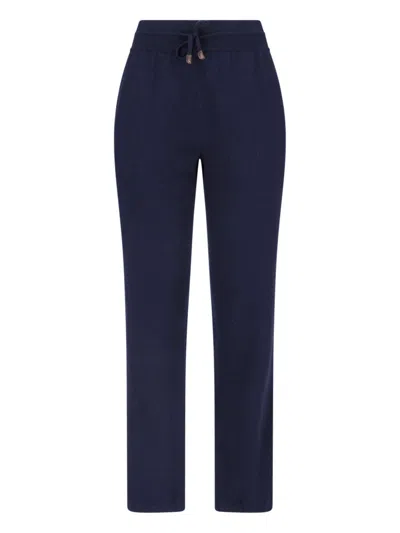 Loro Piana Cashmere Sweatpants "merano" In Blue