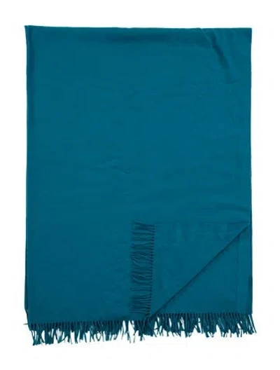 Pre-owned Loro Piana Cashmere Throw Blanket In Blue
