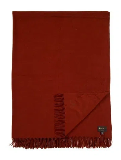 Pre-owned Loro Piana Cashmere Throw Blanket In Red