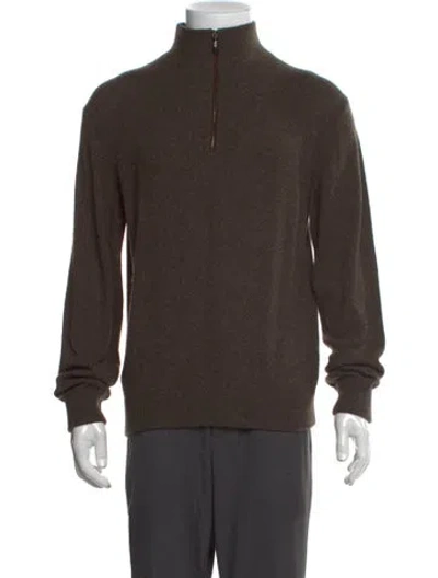 Pre-owned Loro Piana Cashmere Turtleneck Polo Sweater In Brown