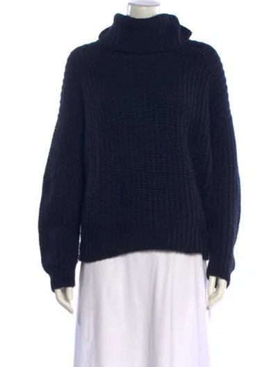 Pre-owned Loro Piana Cashmere Turtleneck Sweater In Blue