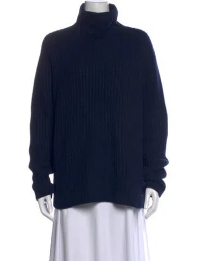 Pre-owned Loro Piana Cashmere Turtleneck Sweater In Blue