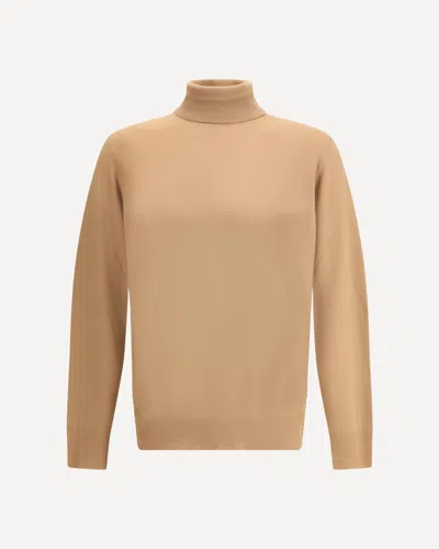 Loro Piana Turtleneck Ribbed-cuff Sweater In Gold