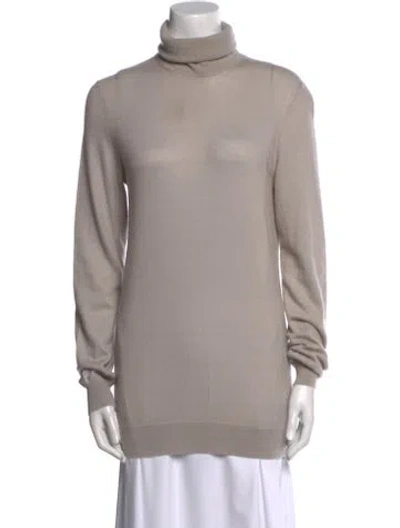 Pre-owned Loro Piana Cashmere Turtleneck Sweater In Gray