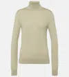 Loro Piana Cashmere Turtleneck Sweater In Green