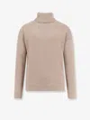 Loro Piana Cashmere Turtleneck Sweater Side Slits In Sand