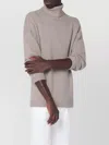 Loro Piana Cashmere Turtleneck Sweater Side Slits In Neutral