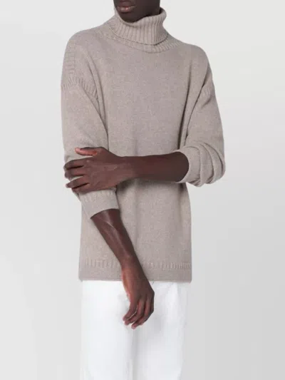 LORO PIANA CASHMERE TURTLENECK SWEATER SIDE SLITS
