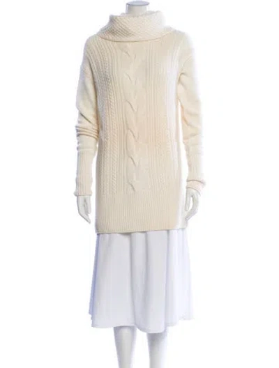 Pre-owned Loro Piana Cashmere Turtleneck Sweater In White