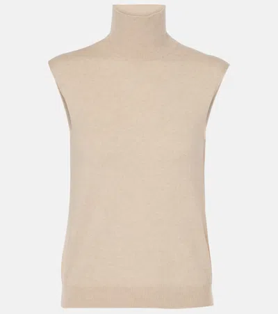 Loro Piana Cashmere Turtleneck Top In Natural Melange