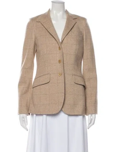 Pre-owned Loro Piana Cashmere Tweed Pattern Blazer In Brown
