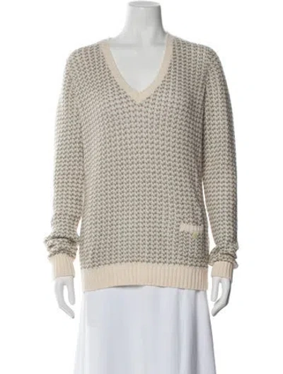 Pre-owned Loro Piana Cashmere Tweed Pattern Sweater In Neutral