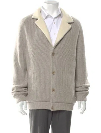 Pre-owned Loro Piana Cashmere V-neck Cardigan In Neutral