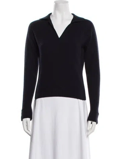 Pre-owned Loro Piana Cashmere V-neck Sweater In Blue