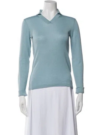 Pre-owned Loro Piana Cashmere V-neck Sweater In Blue