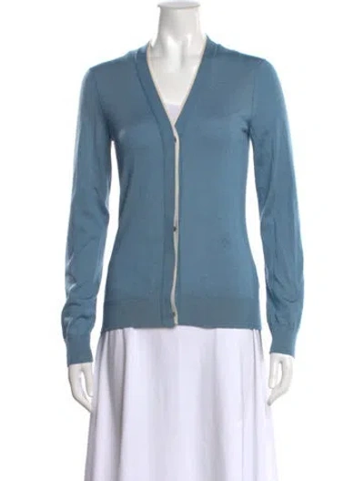 Pre-owned Loro Piana Cashmere V-neck Sweater In Blue