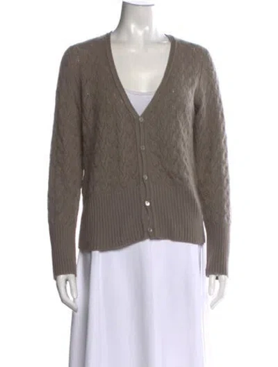 Pre-owned Loro Piana Cashmere V-neck Sweater In Brown