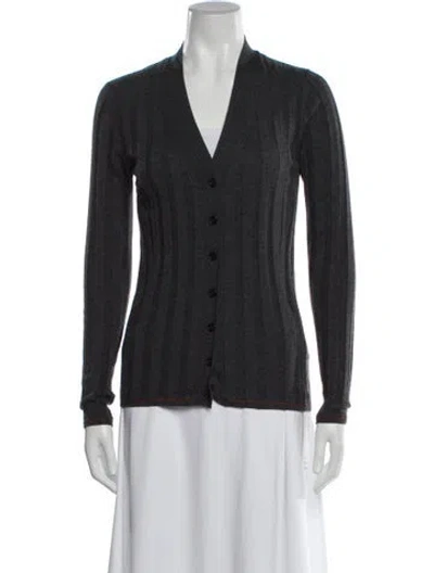 Pre-owned Loro Piana Cashmere V-neck Sweater In Gray