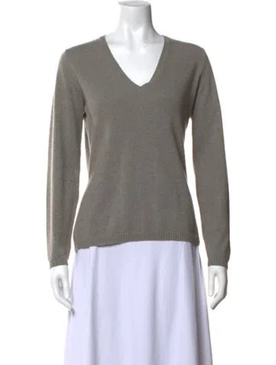 Pre-owned Loro Piana Cashmere V-neck Sweater In Grey