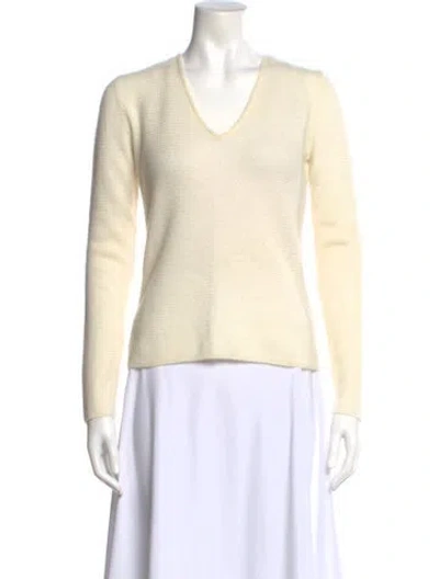 Pre-owned Loro Piana Cashmere V-neck Sweater In Neutral
