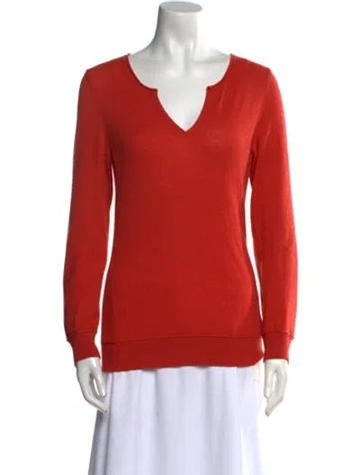 Pre-owned Loro Piana Cashmere V-neck Sweater In Orange