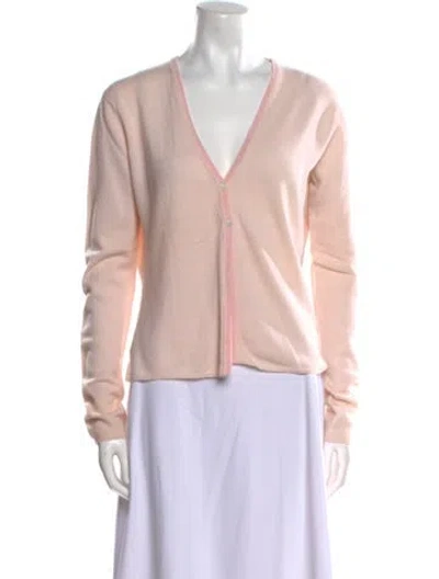 Pre-owned Loro Piana Cashmere V-neck Sweater In Pink
