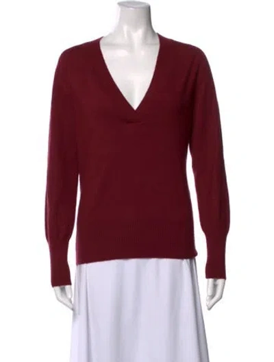 Pre-owned Loro Piana Cashmere V-neck Sweater In Red