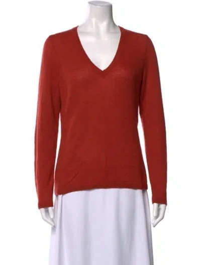 Pre-owned Loro Piana Cashmere V-neck Sweater In Red