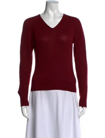 Pre-owned Loro Piana Cashmere V-neck Sweater In Red