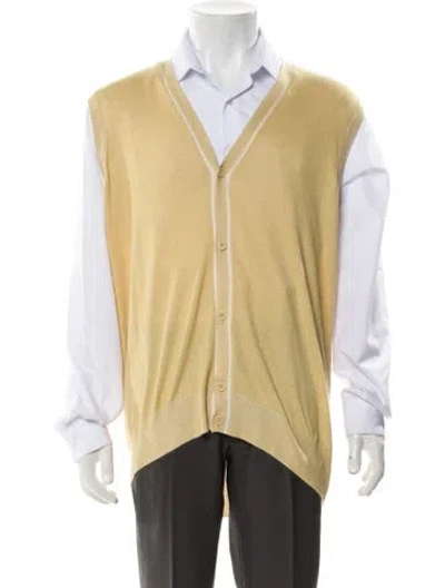 Pre-owned Loro Piana Cashmere V-neck Sweater Vest In Yellow