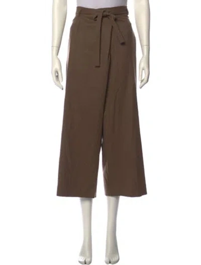 Pre-owned Loro Piana Cashmere Wide Leg Pants In Brown