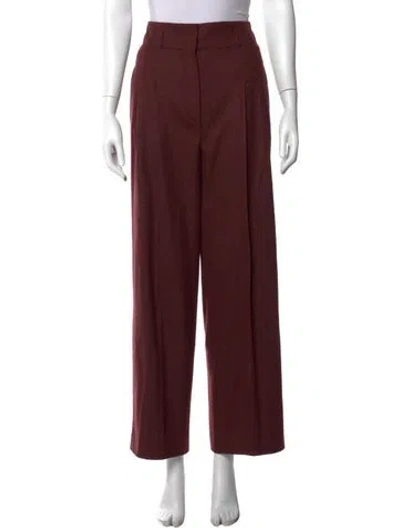 Pre-owned Loro Piana Cashmere Wide Leg Pants In Burgundy
