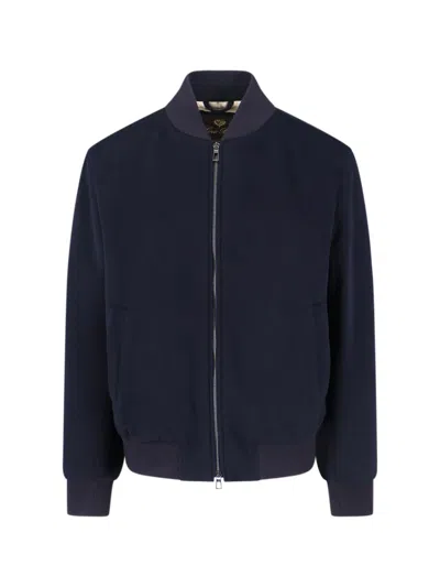 Loro Piana Cashmere Zip Bomber Jacket In Blue
