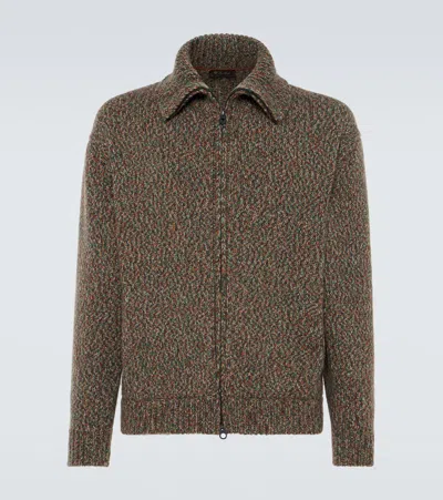 Loro Piana Cashmere Zip-up Sweater In Multicoloured