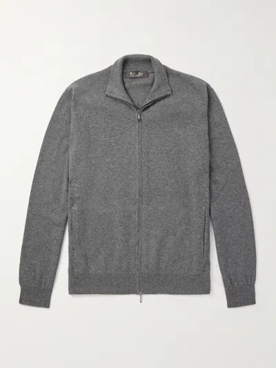 Loro Piana Cashmere Zip-up Sweater In Gray