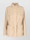 Loro Piana Casual Jacket With Adjustable Waist And Front Pockets In Neutral