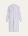 Loro Piana Catlin Devon Stripe Poplin Tunic Dress In F6oh White Blue Stri