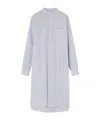 Loro Piana Catlin Devon Stripe Poplin Tunic Dress In White Blue