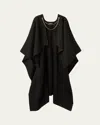 Loro Piana Cecilia Cashmere Long Cape With Chain In Black