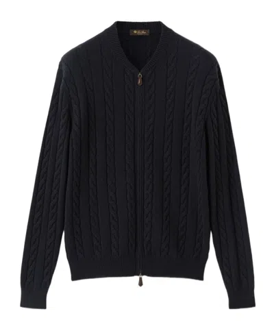 Loro Piana Cedar Bomber Cardigan In Black