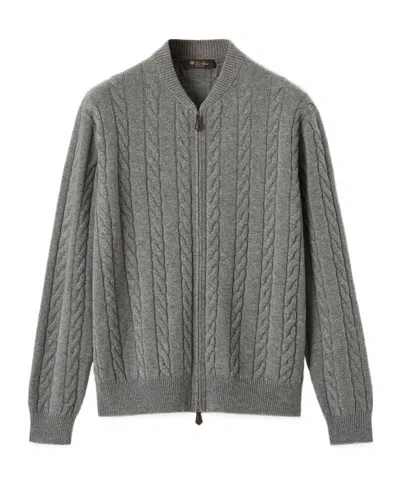 Loro Piana Cedar Bomber Cardigan In Green