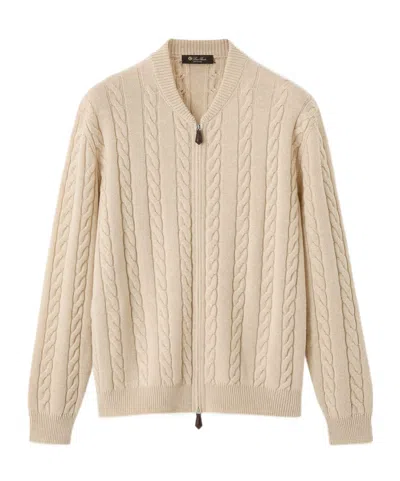 Loro Piana Cedar Bomber Cardigan In Brown