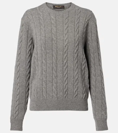 Loro Piana Cedar Cable-knit Cashmere Sweater In Green