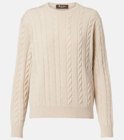 Loro Piana Cedar Cable-knit Cashmere Sweater In Neutral