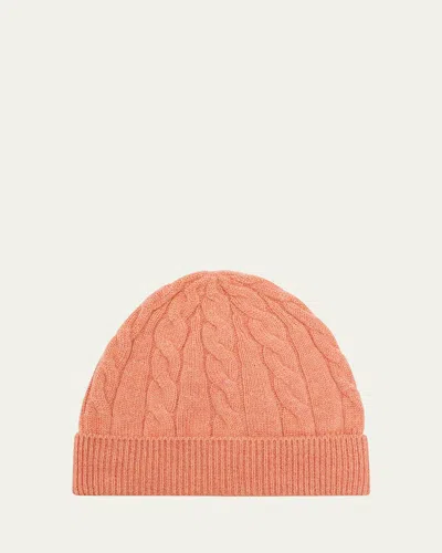 Loro Piana Cedar Cable-knit Cashmere Beanie In Green