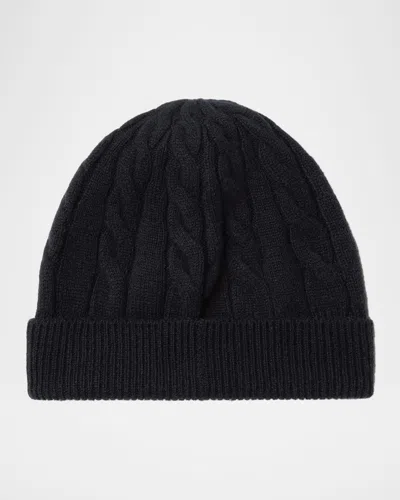 Loro Piana Cedar Cable-knit Cashmere Beanie In Black