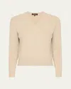 Loro Piana Cervatto V-neck Baby Cashmere Sweater In B4k1 Ivory Lace Mel