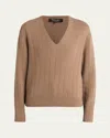 Loro Piana Cervatto V-neck Baby Cashmere Sweater In B4k2 Nutmeg See Mel